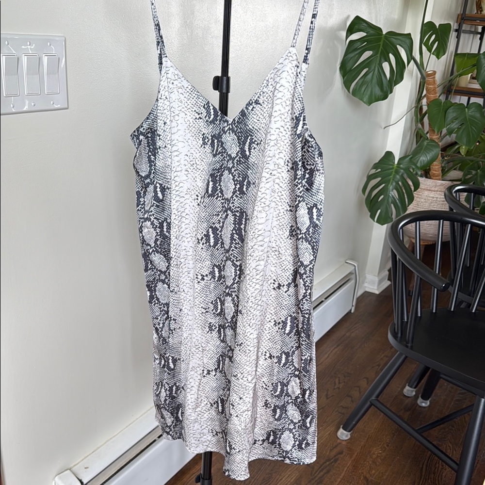 Snake Print Slip Dress